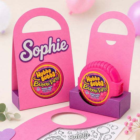Hubba Bubba Bubble Gum Party Favour Printable Gift Box Template